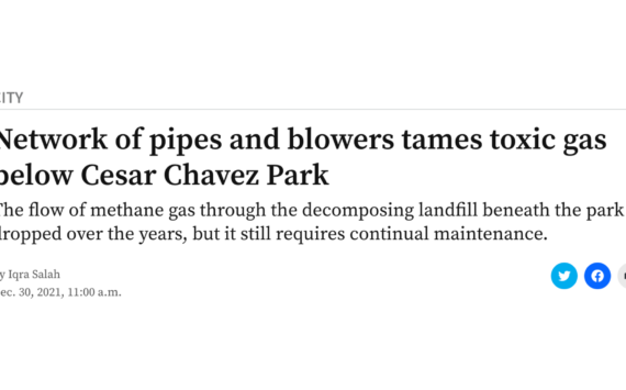 Network of pipes and blowers tames toxic gas below Cesar Chavez Park