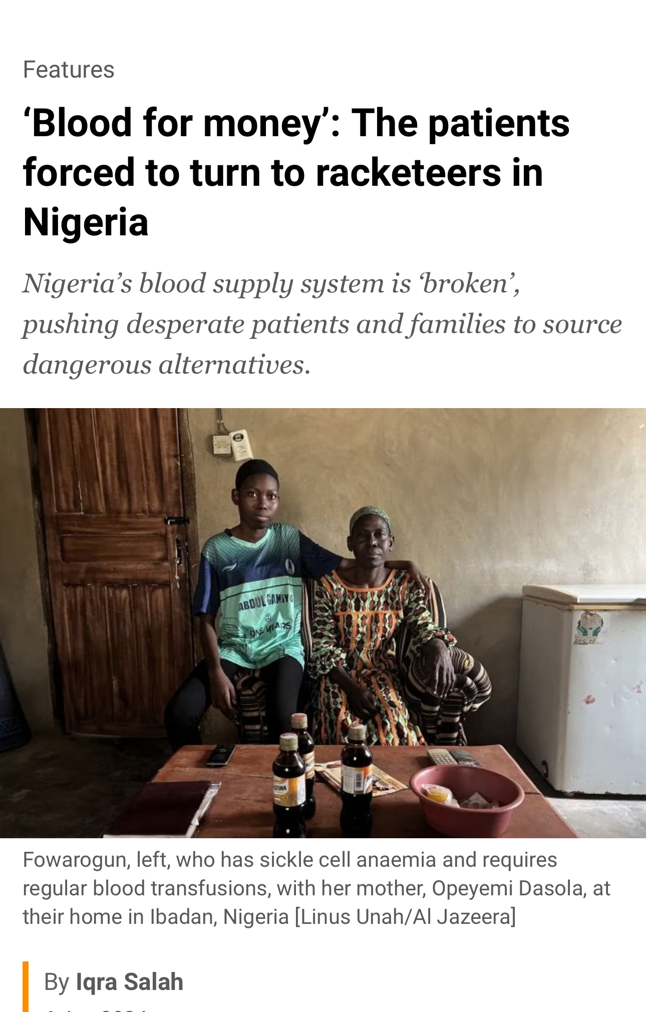 ‘Blood for money’: The patients forced to turn to racketeers in Nigeria